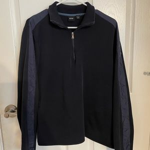 Hugo Boss Men’s Quarter Sip Sweater Blue Large